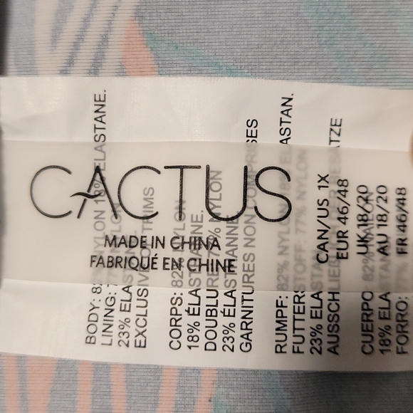 CACTUS tankini bottom  size 1x - Picture 4 of 4